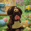 Chien en chocolat noir Gustave pâtissier création artisanale de Pâques Maison Gélis 15 cm