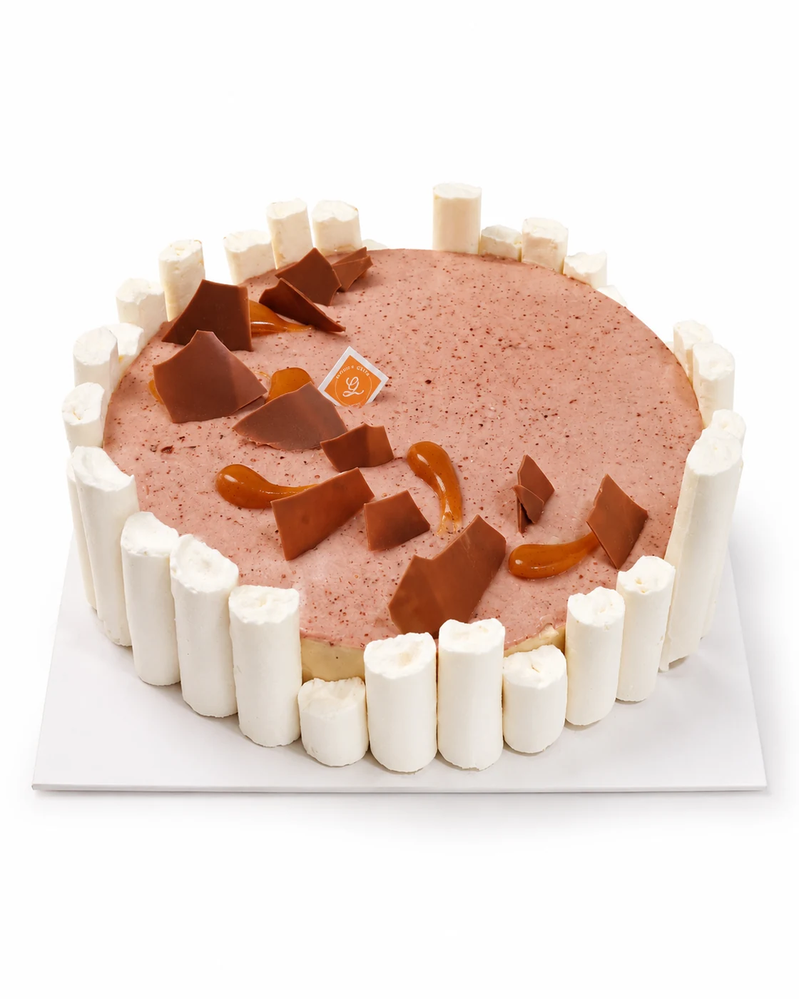 Vacherin glacé Caramel Figue avec meringue et décor caramel